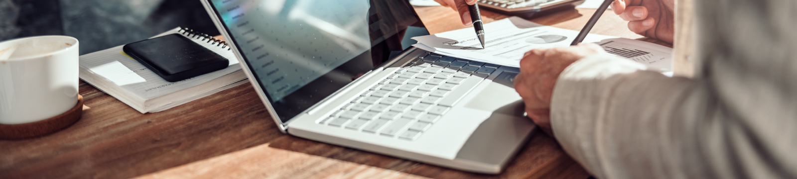 Business person working on a laptop